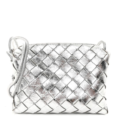 Bottega Veneta Metallic Nappa Intrecciato Mini Loop Camera Bag Silver 1 of 9