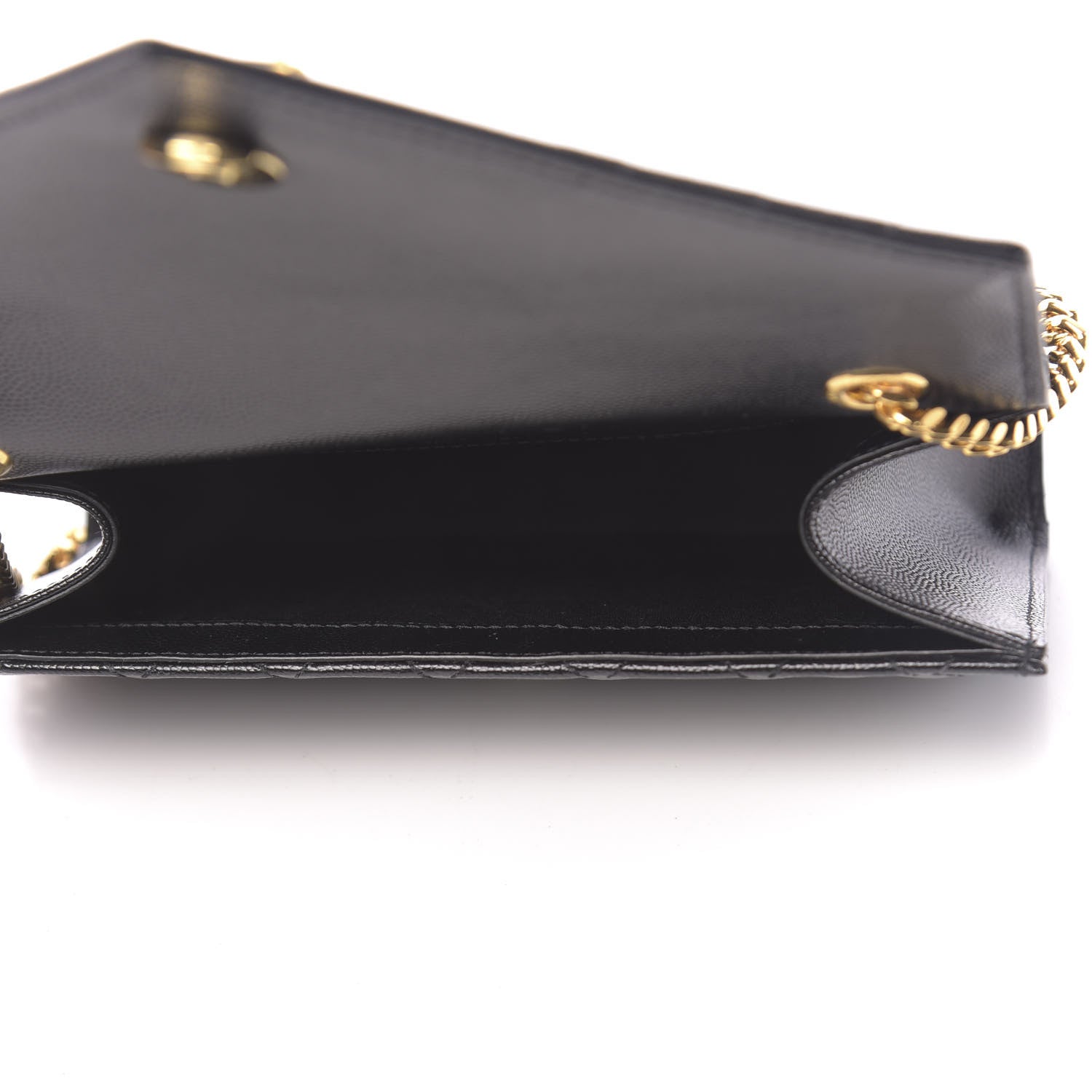 Saint Laurent Grain De Poudre Textured Mixed Matelasse Triquilt Small Monogram Satchel Black 5 of 11