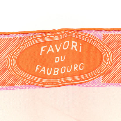 Hermes Silk Favori Du Faubourg Scarf 90 Corail 3 of 3