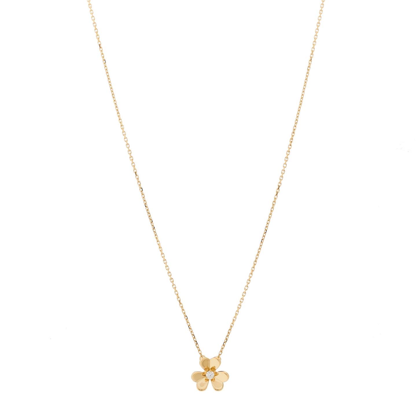 18K Yellow Gold Diamond Mini Frivole Pendant Necklace