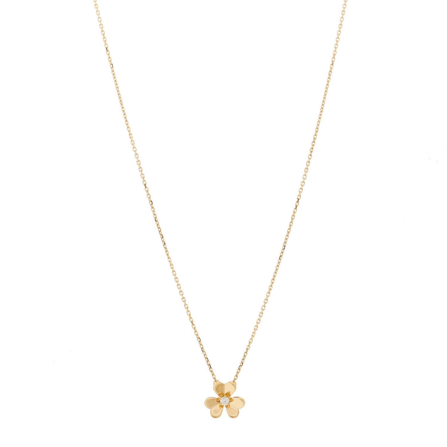 Van Cleef & Arpels 18K Yellow Gold Diamond Mini Frivole Pendant Necklace 1 of 6