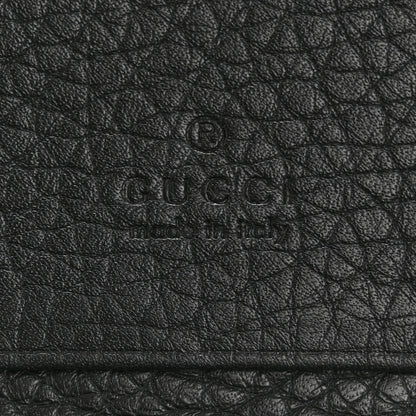 Gucci Pebbled Calfskin Animalier Card Case Black 6 of 11