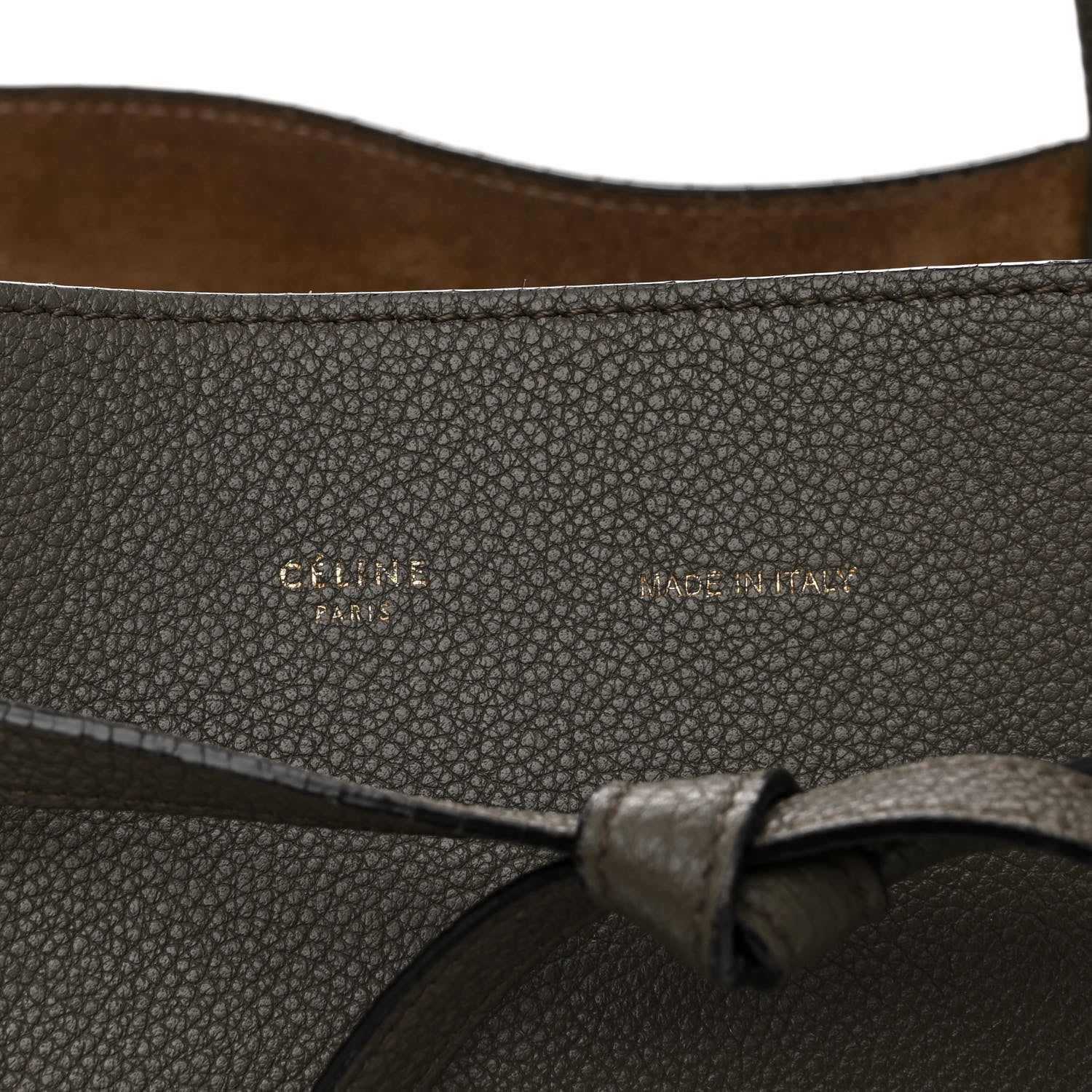 Celine Soft Grained Calfskin Small Belt Cabas Phantom Army Green 7 of 12