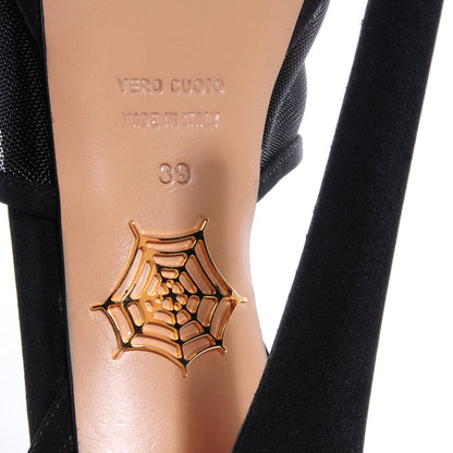 FASHIONPHILE CHARLOTTEOLYMPIACrepeSatinParisAnkleStrapPlatformSandals39Black 6 of 7