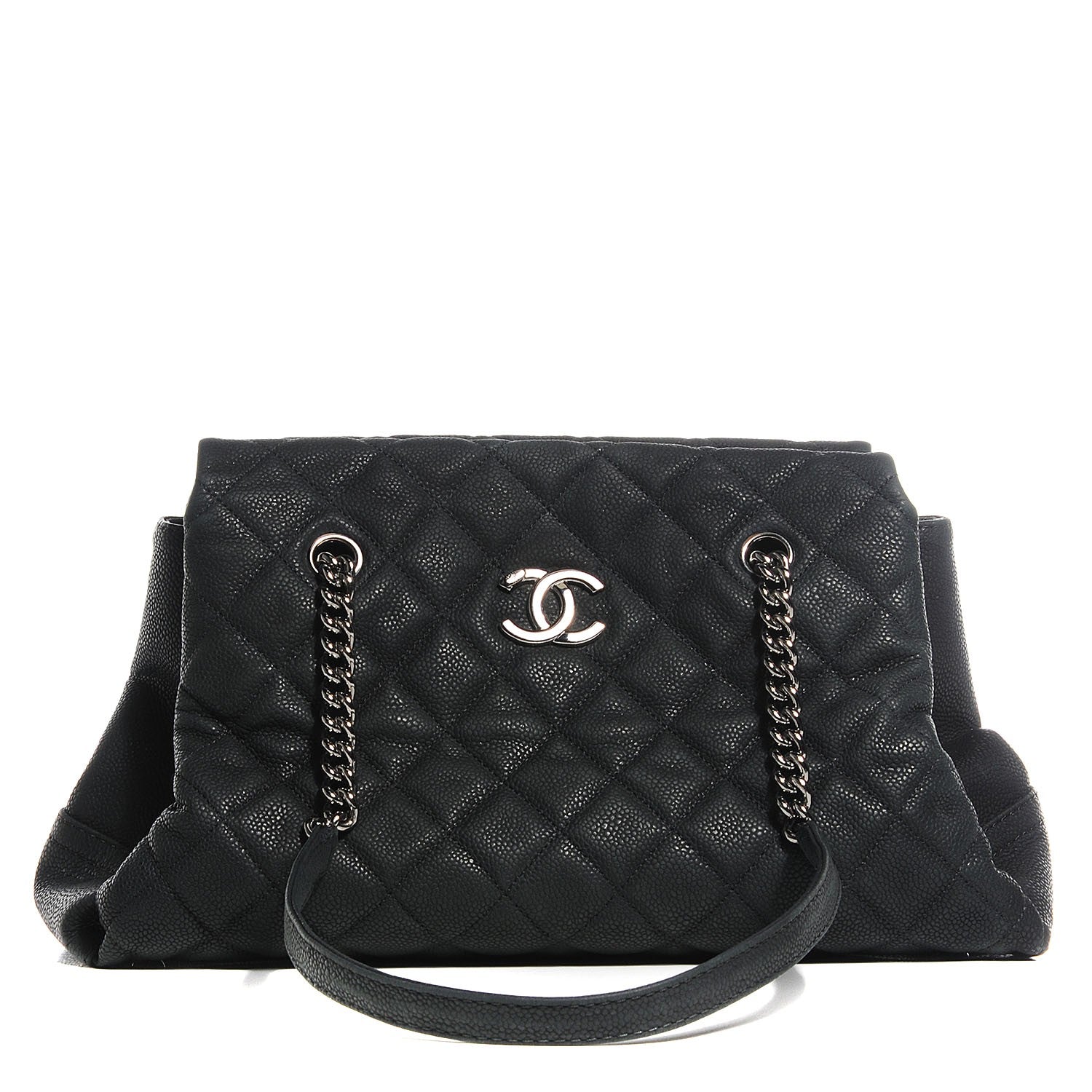 Chanel Iridescent Caviar Quilted Lady Pearly Tote Black 1 of 7