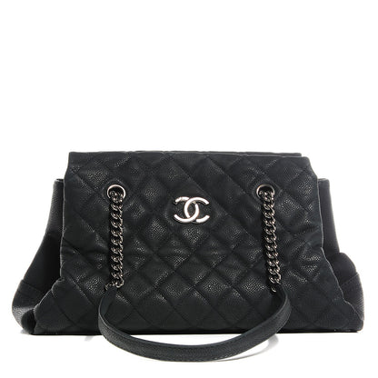 Chanel Iridescent Caviar Quilted Lady Pearly Tote Black 1 of 7