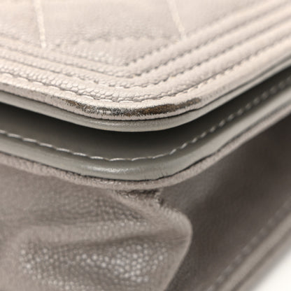 Chanel Caviar Quilted Boy Wallet On Chain WOC Grey 12 of 12