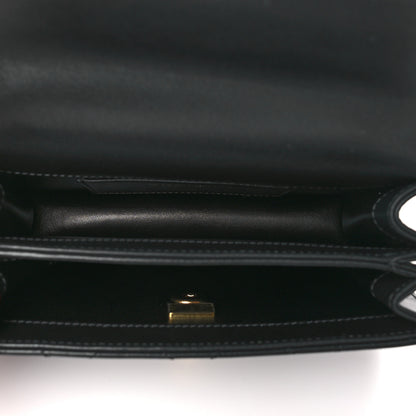 Chanel Shiny Calfskin Quilted Mini Metal Top Handle Flap Black 5 of 8