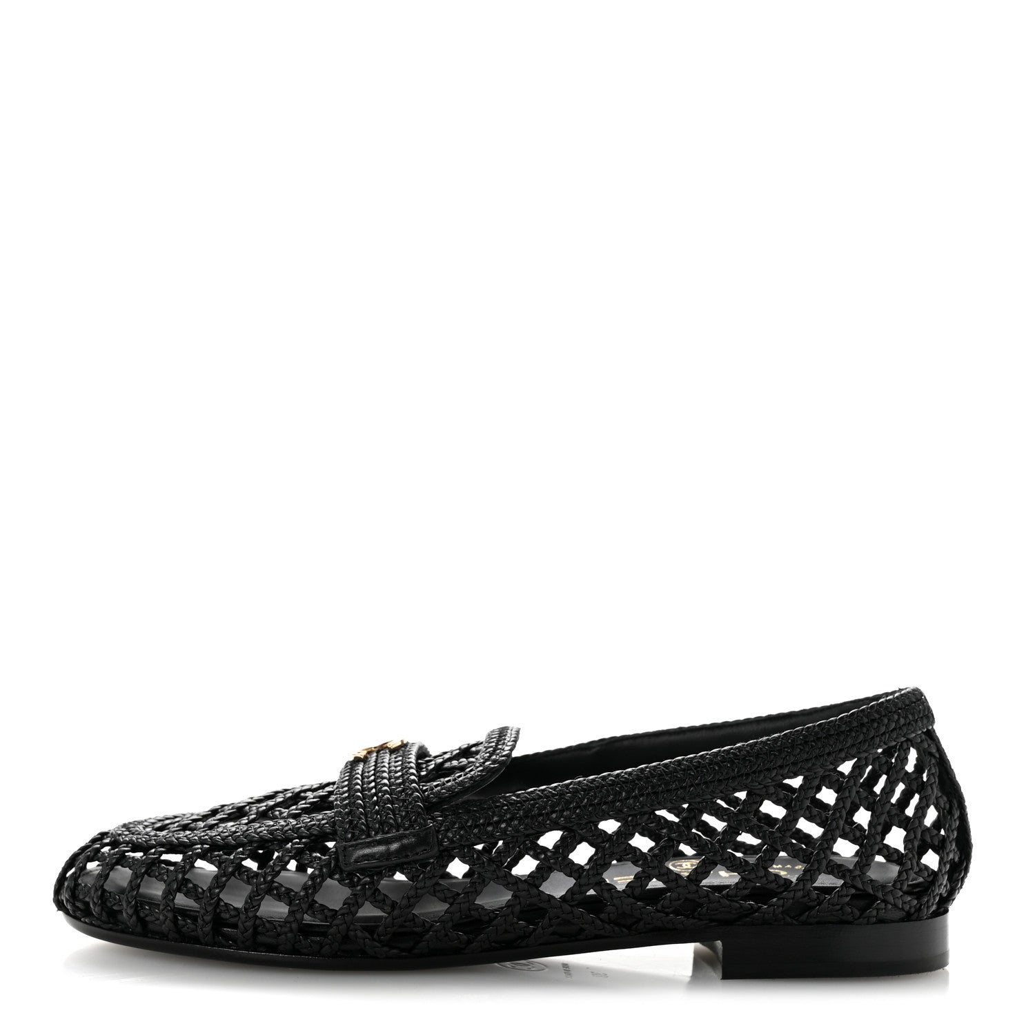 Chanel Braided Lambskin CC Mocassin Loafers 39 Black 1 of 9
