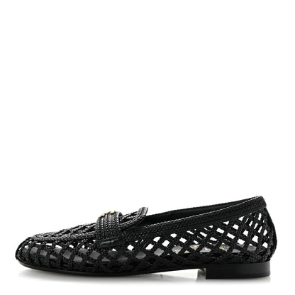 Chanel Braided Lambskin CC Mocassin Loafers 39 Black 1 of 9