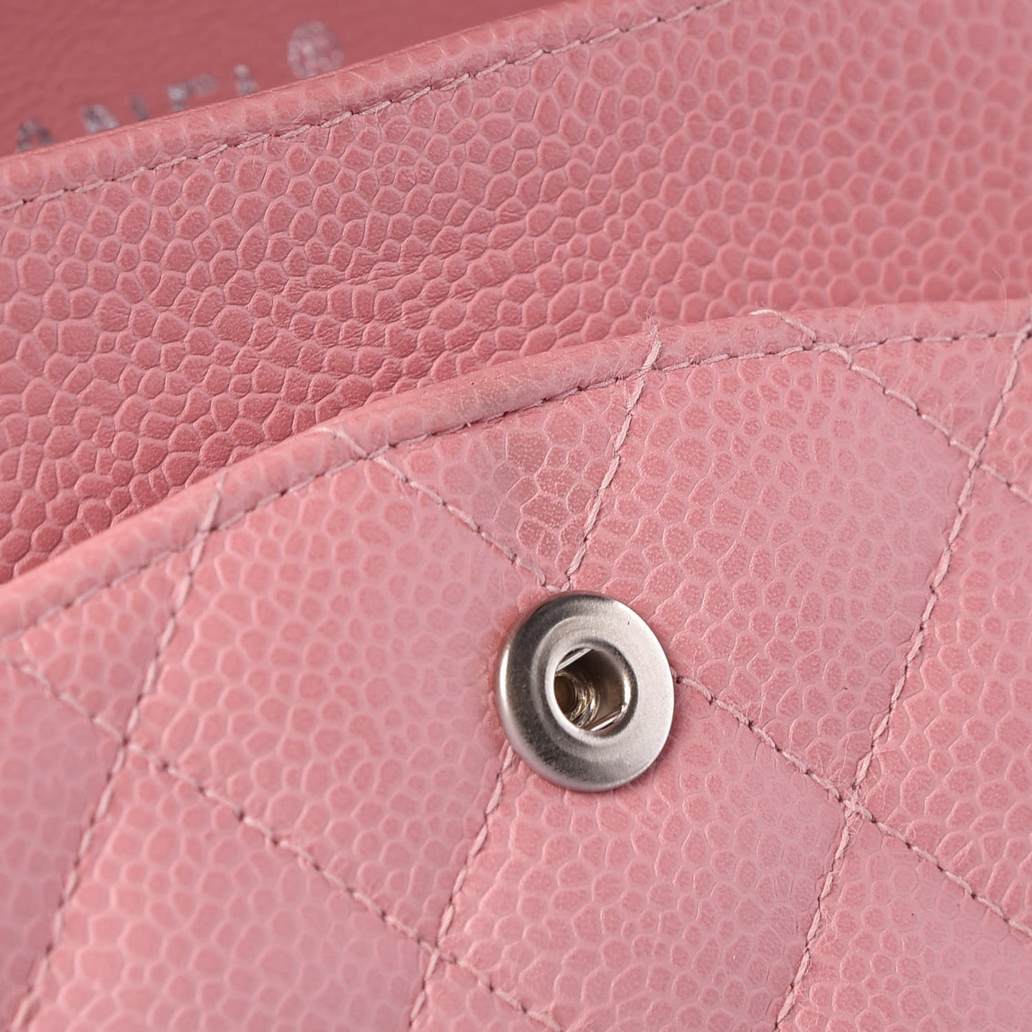 Caviar Quilted Medium Double Flap Pink