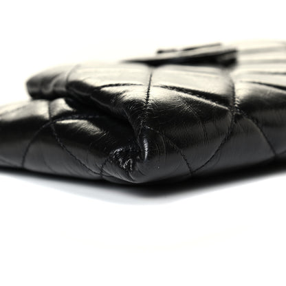 Chanel Glazed Calfskin Quilted Coco Pleats Chain Clutch Black 5 of 8