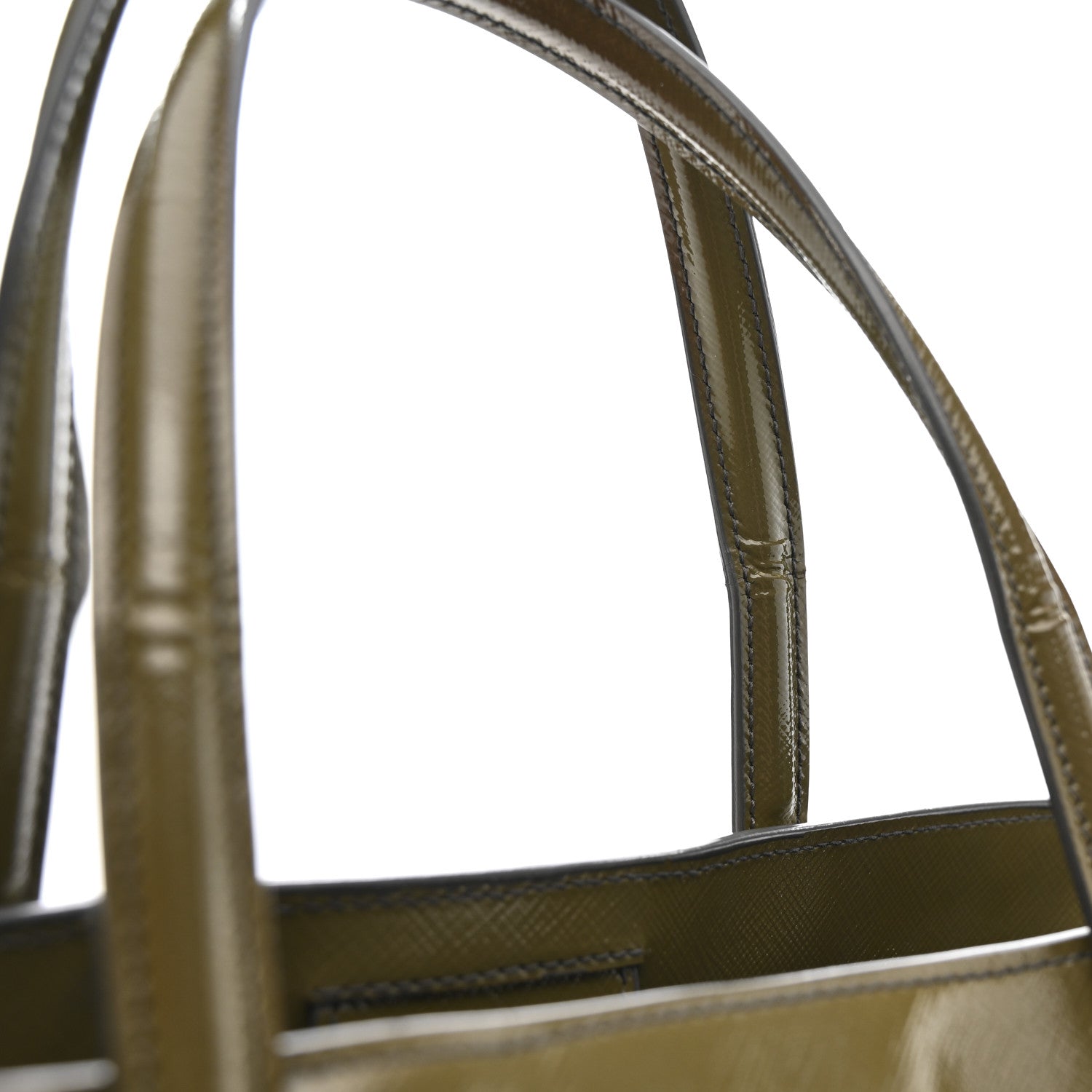 Prada Saffiano Vernice Shopping Tote Militare 14 of 21