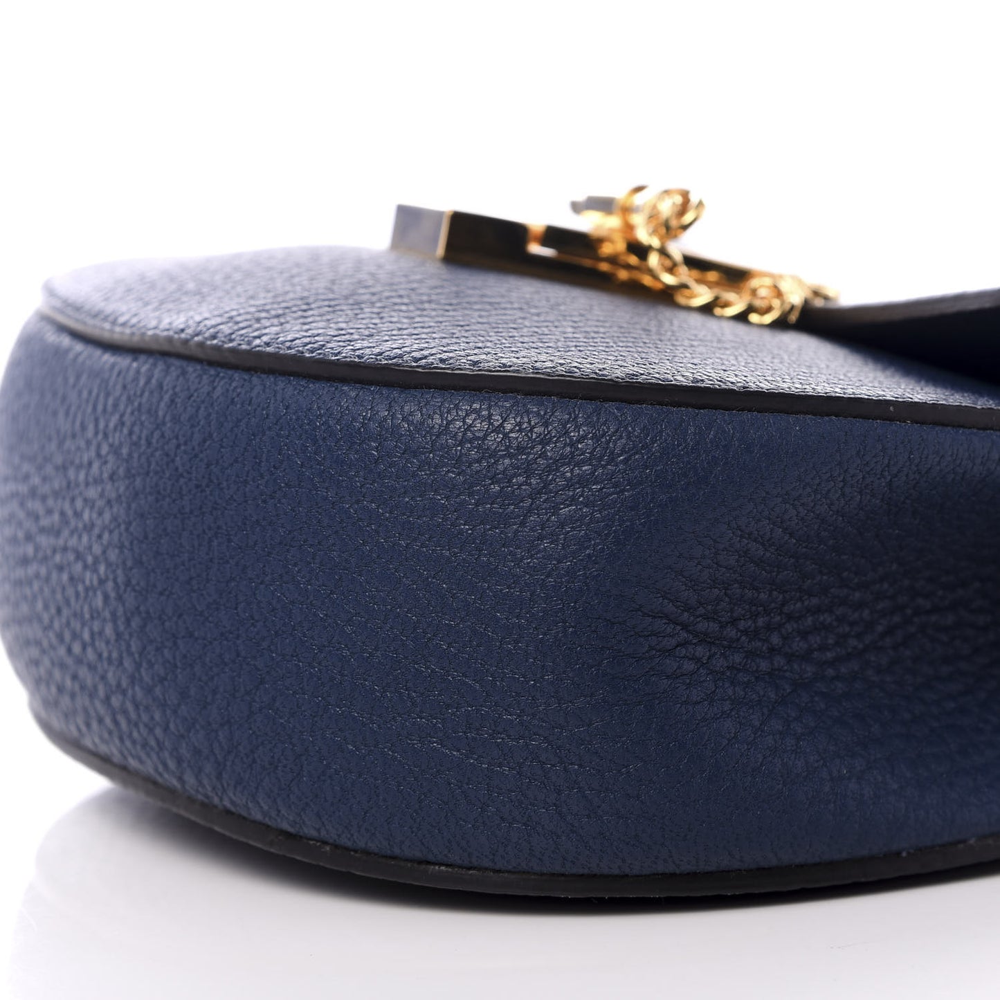 Grained Lambskin Mini Drew Shoulder Bag Royal Navy