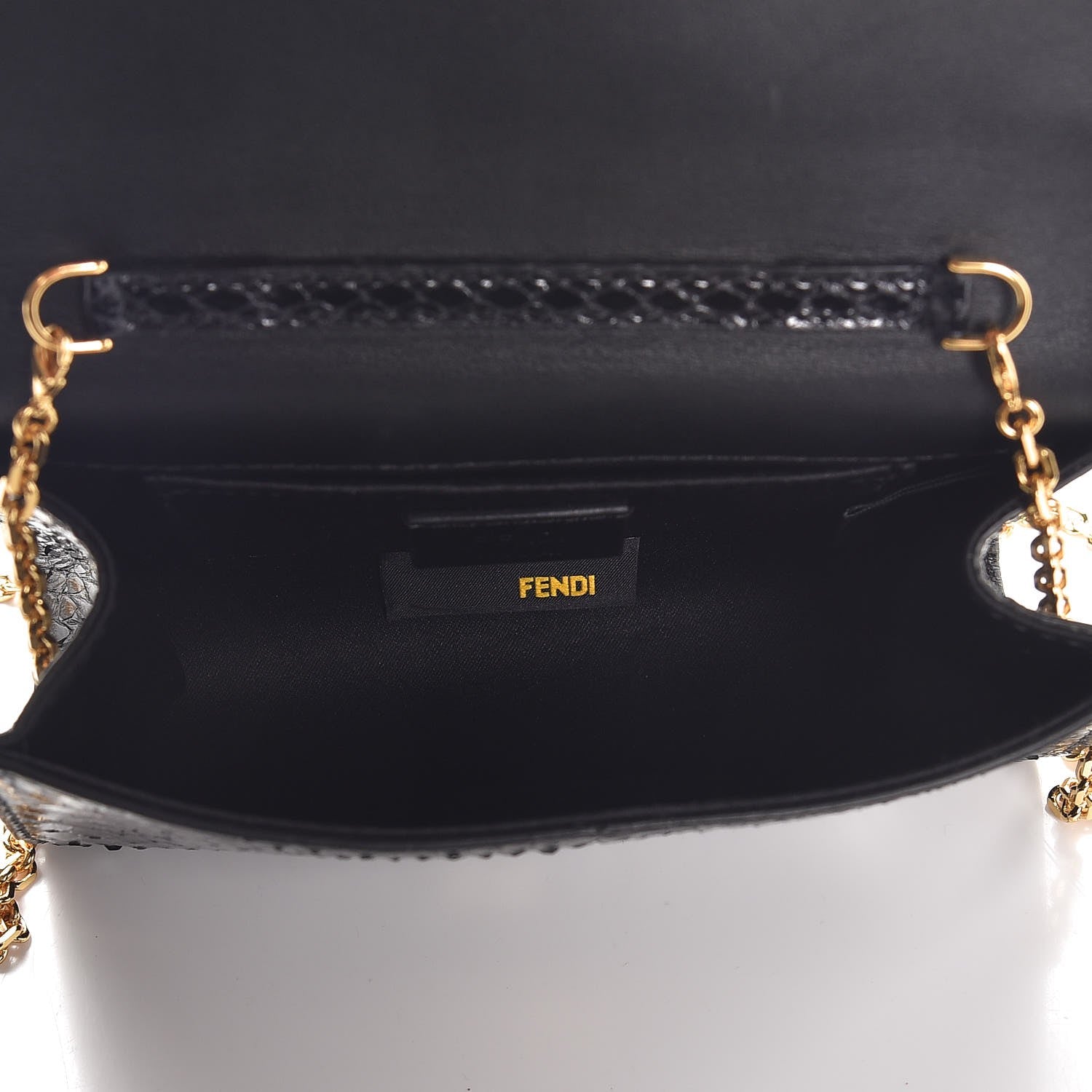 Fendi Python Mini Rush Clutch Black 5 of 8