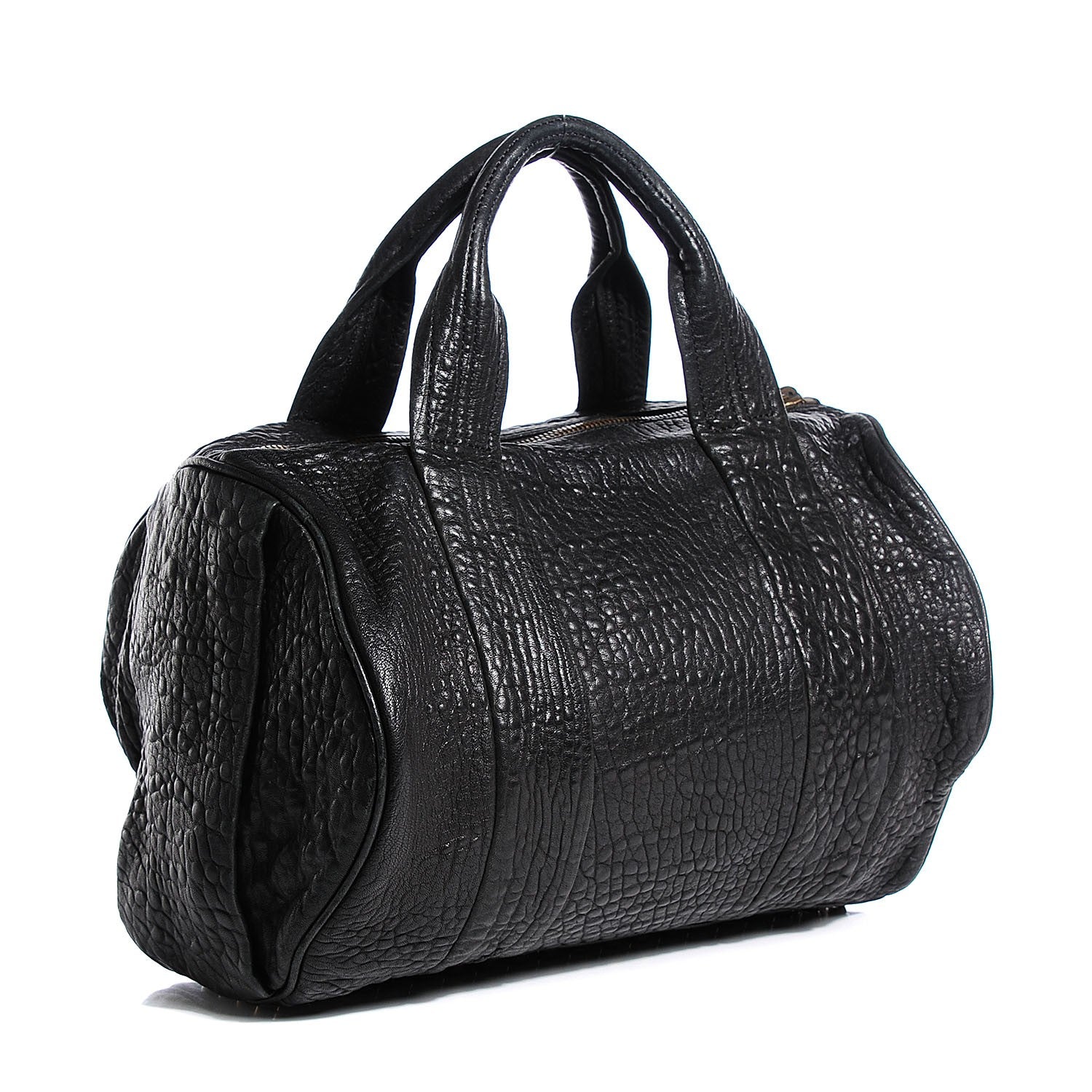 Alexander Wang Pebbled Lambskin Rocco Black Antique Brass Hardware 3 of 6