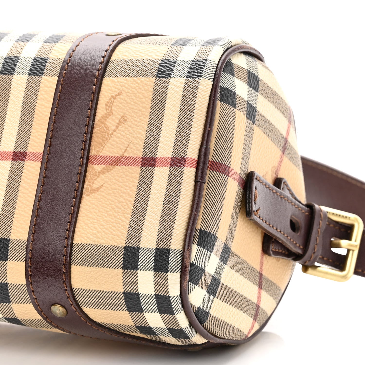 Burberry Haymarket Check Barrel Bag Brown 9 of 9