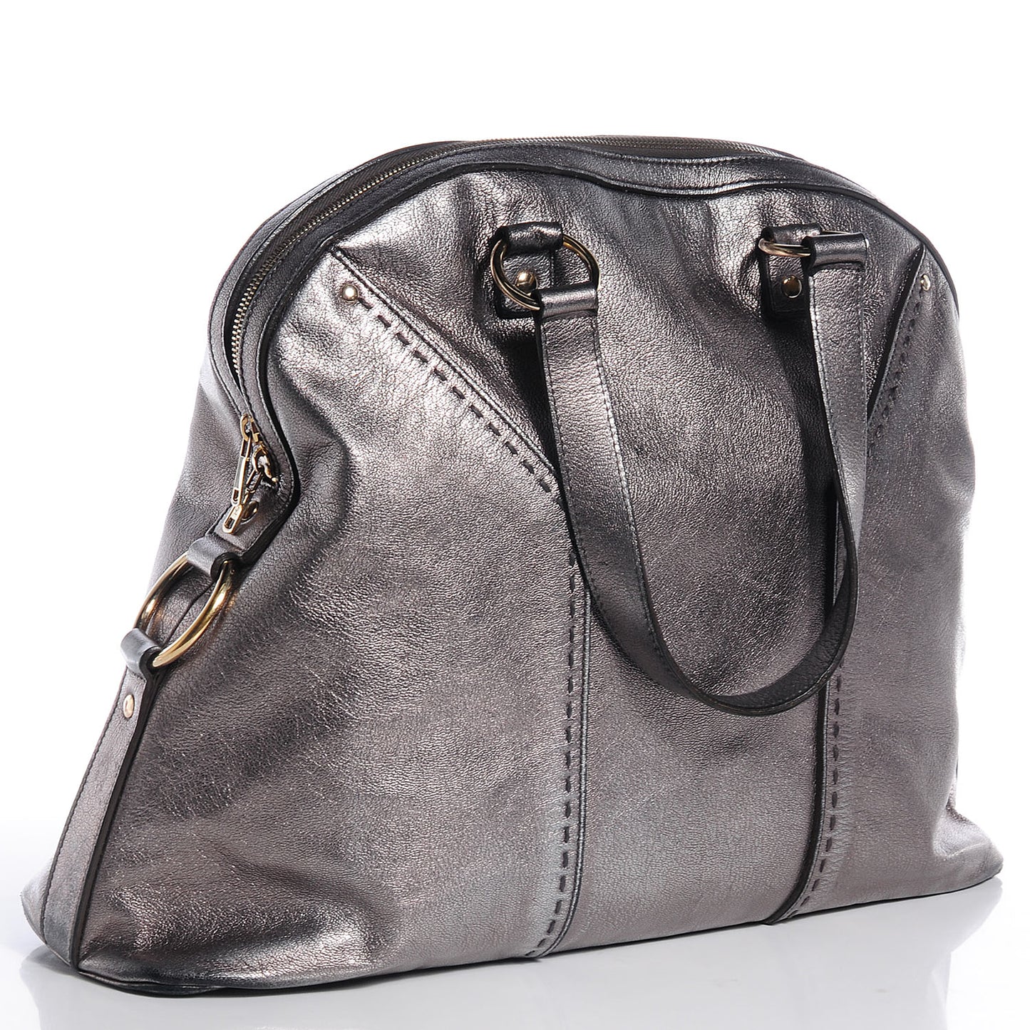 Calfskin Oversized Muse Tote Silver