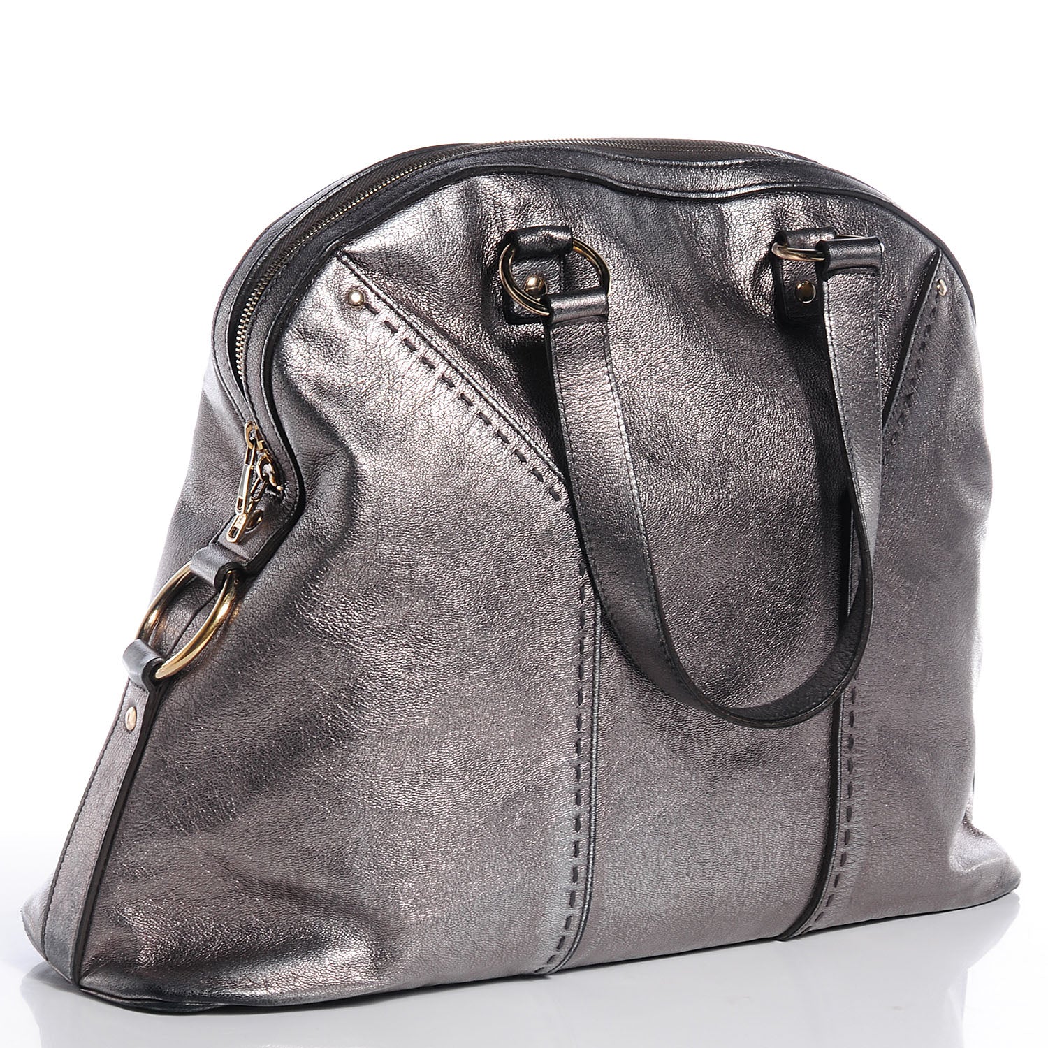 Saint Laurent Calfskin Oversized Muse Tote Silver 5 of 12