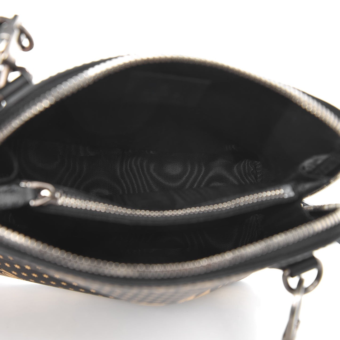 X SEGA Calfskin GUCCY Stars Mini Dome Shoulder Bag Black Gold