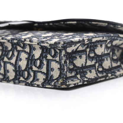 Christian Dior Oblique Saddle Chain Pouch Blue 10 of 10