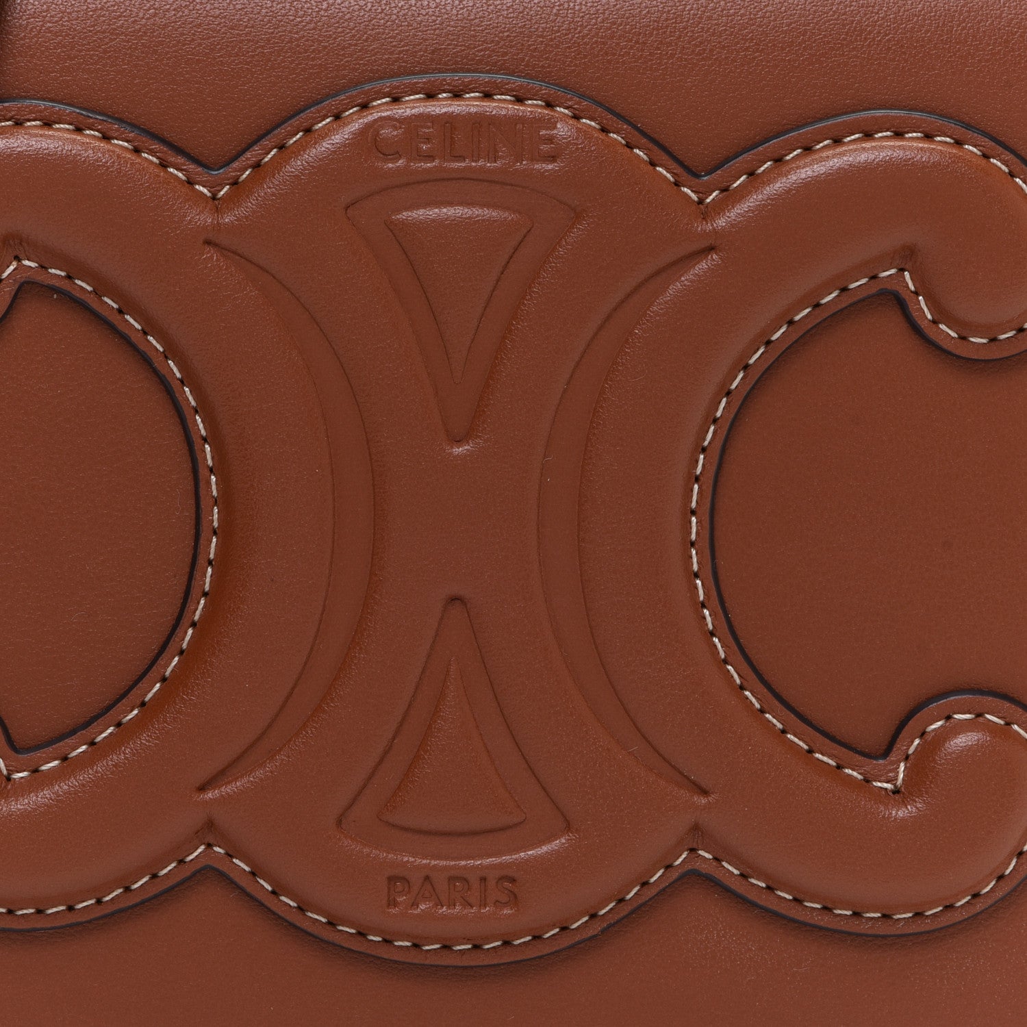 Celine Smooth Calfskin Cuir Triomphe Folco Crossbody Bag Tan 9 of 12
