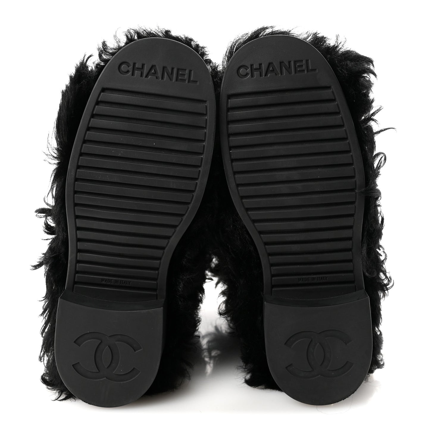 Shearling Sheepskin High Boots 39 Black