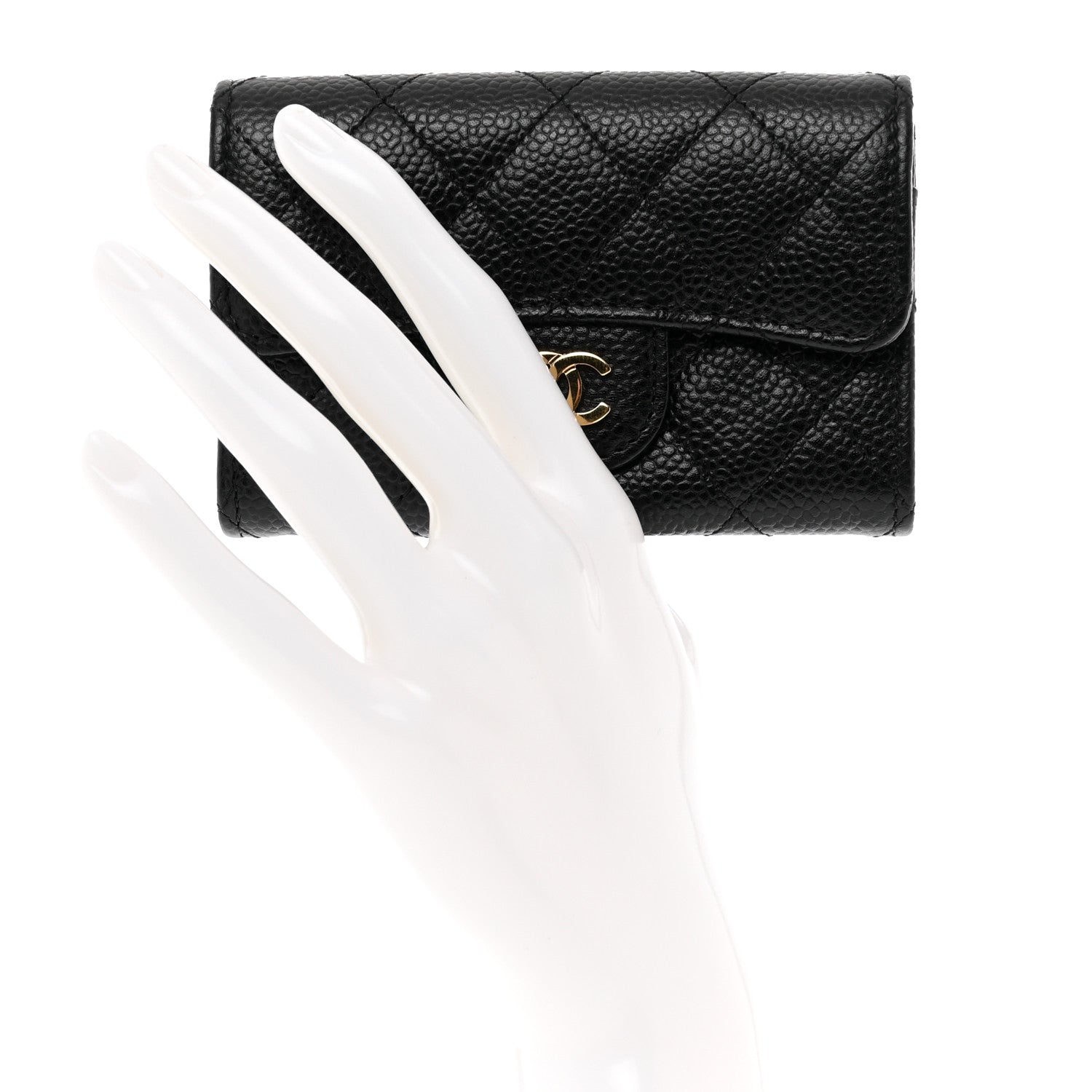 Chanel Caviar Quilted Flap Card Holder Black 2 of 8
