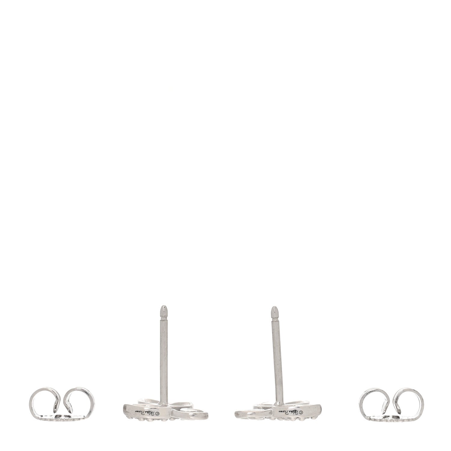 Tiffany 18K White Gold Diamond Paloma Picasso Olive Leaf Earrings 3 of 6