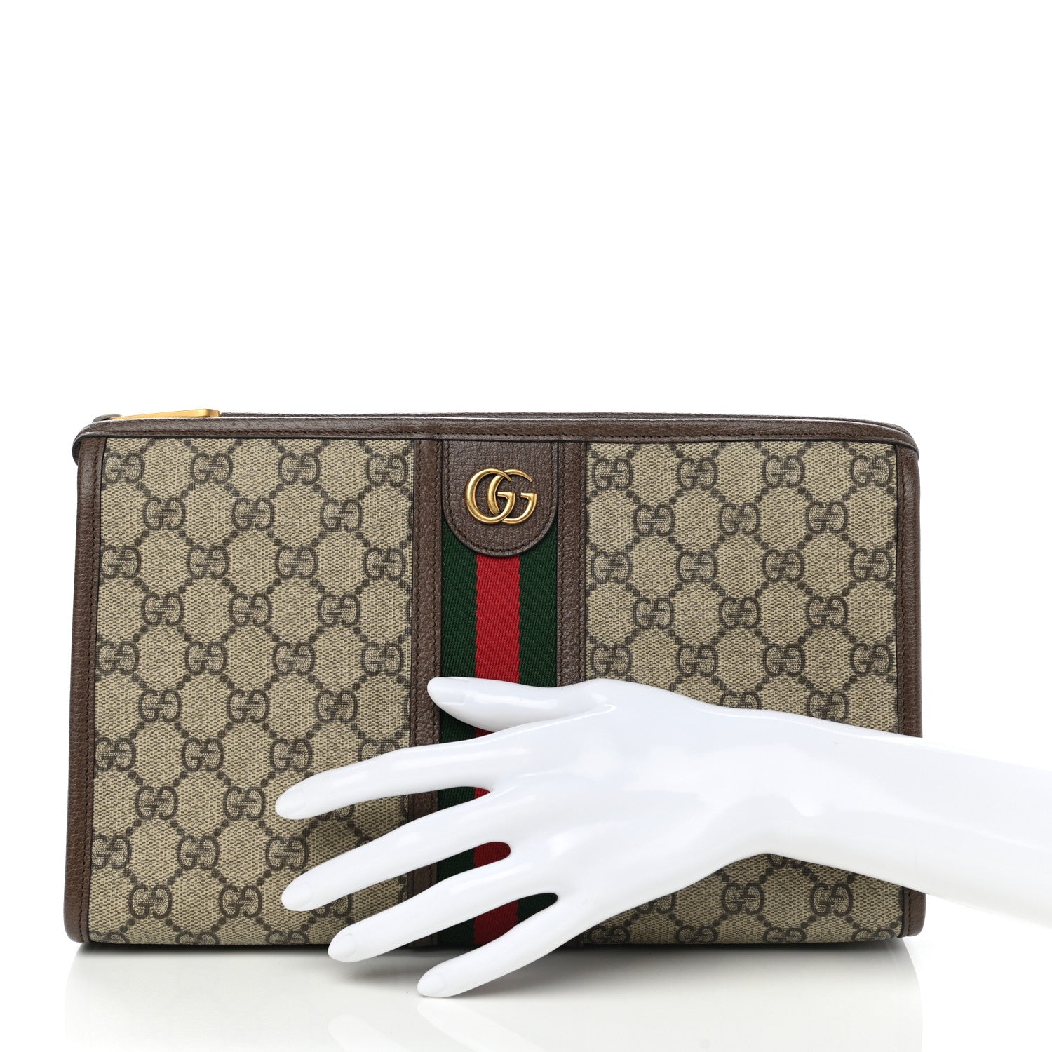 Gucci GG Supreme Monogram Web Toiletry Case Brown 2 of 11