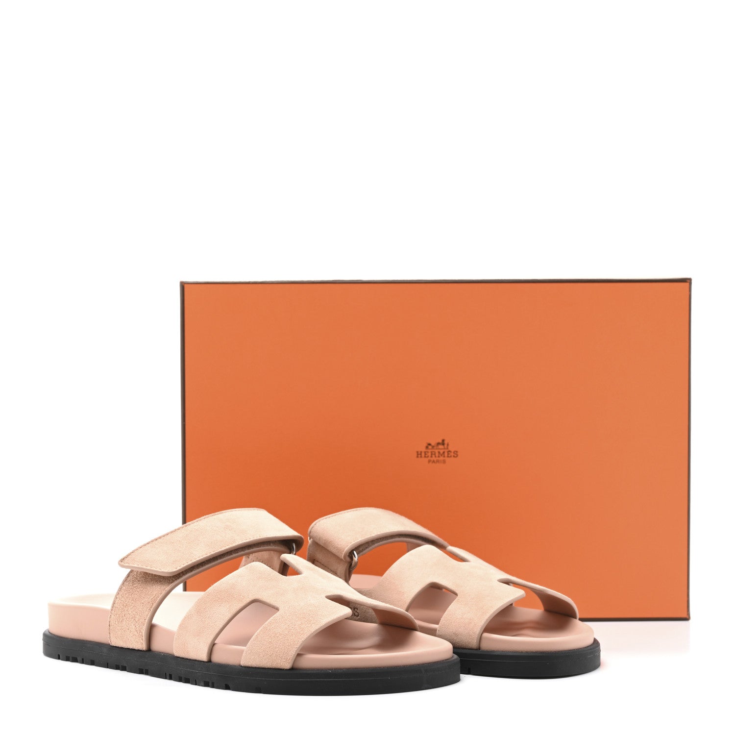 Hermes Suede Goatskin Womens Chypre Sandals 36 Nude 10 of 10