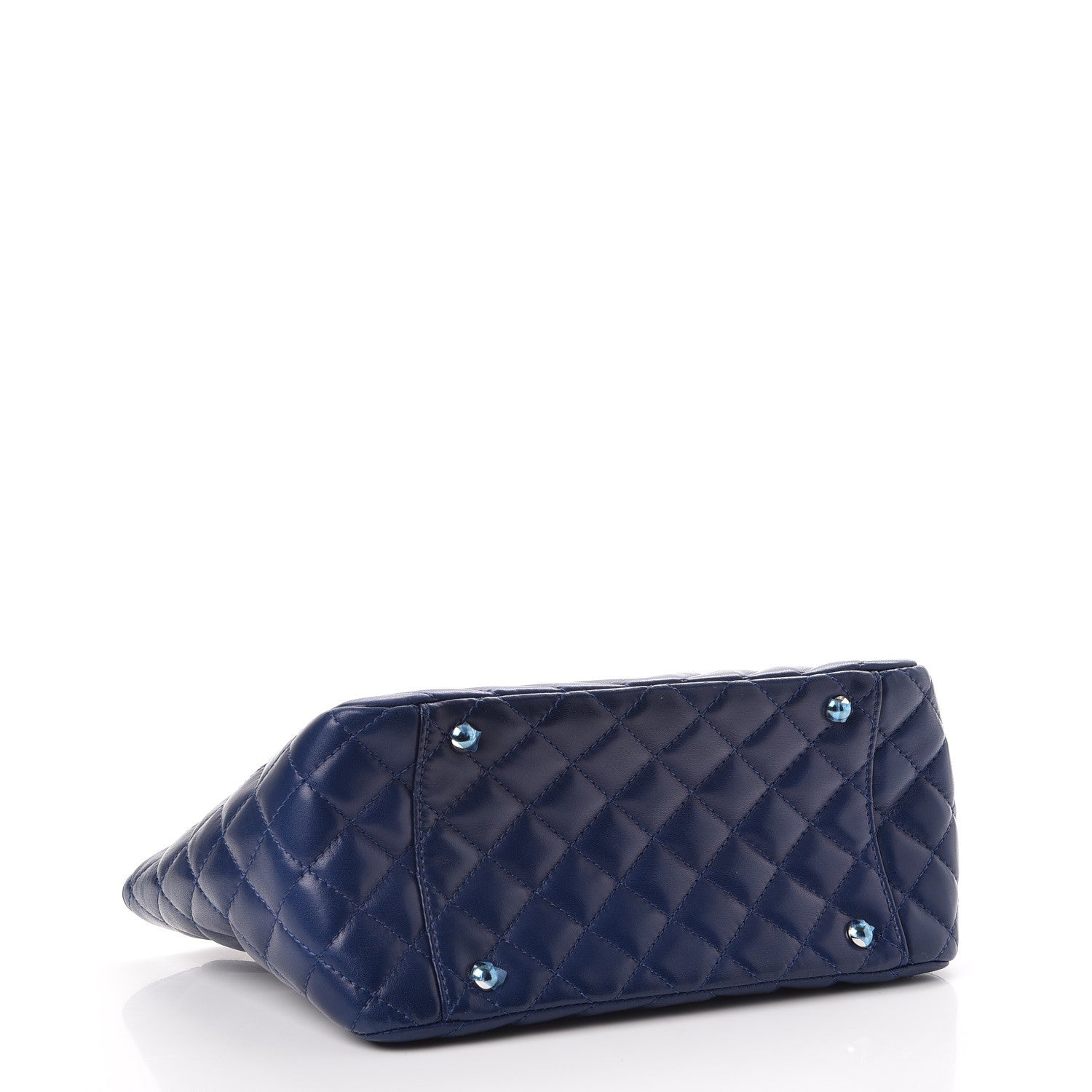 Chanel Lambskin Surpique Chevron Small Tote Dark Blue 4 of 8