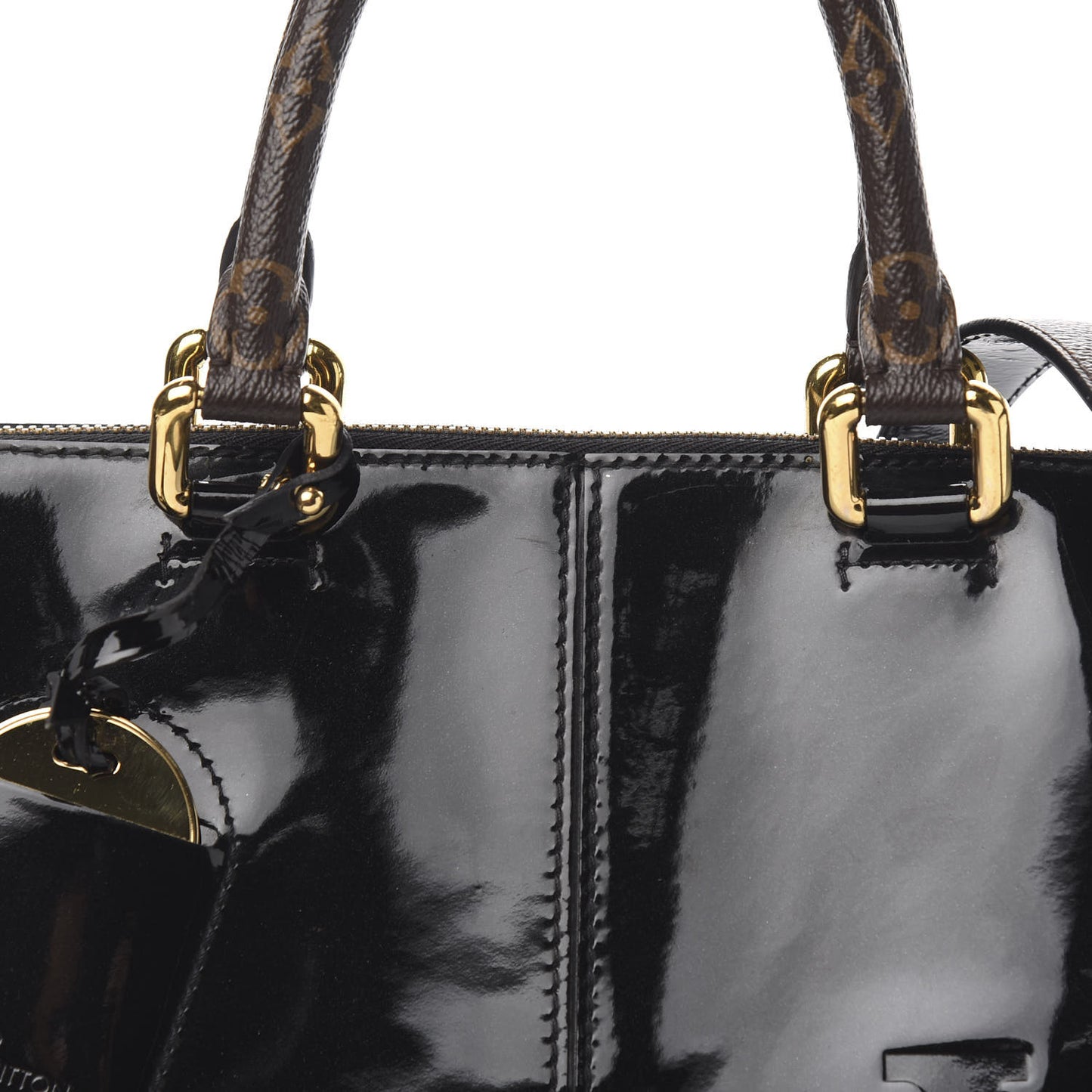 Patent Calfskin Miroir Tote Black