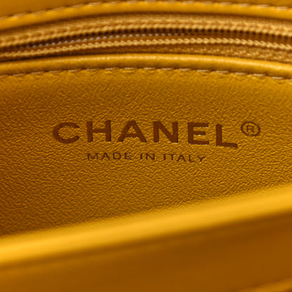 Chanel Lambskin Chevron Quilted Small Trendy CC Dual Handle Flap Bag Yellow 7 of 16