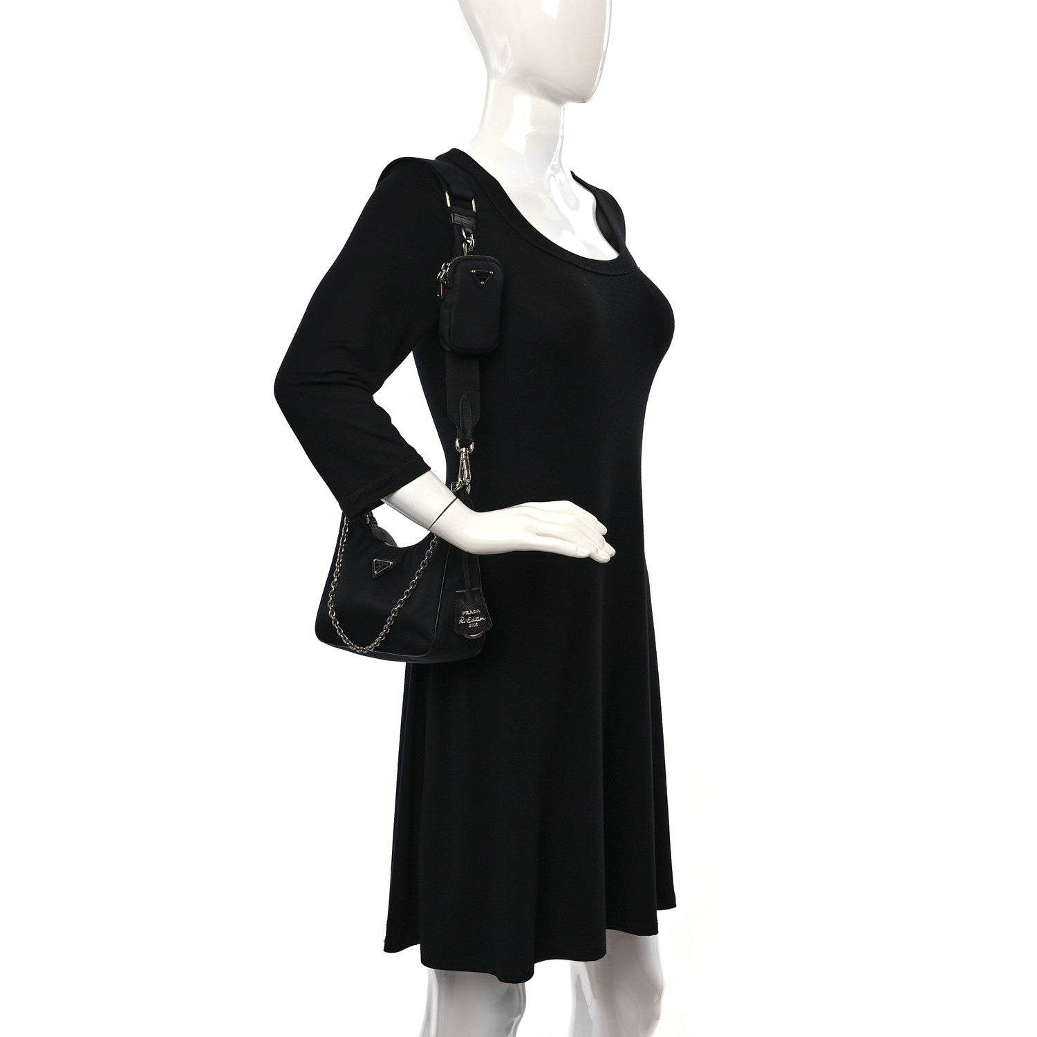 Prada Nylon Re-Edition 2005 Shoulder Bag Black 2 of 8