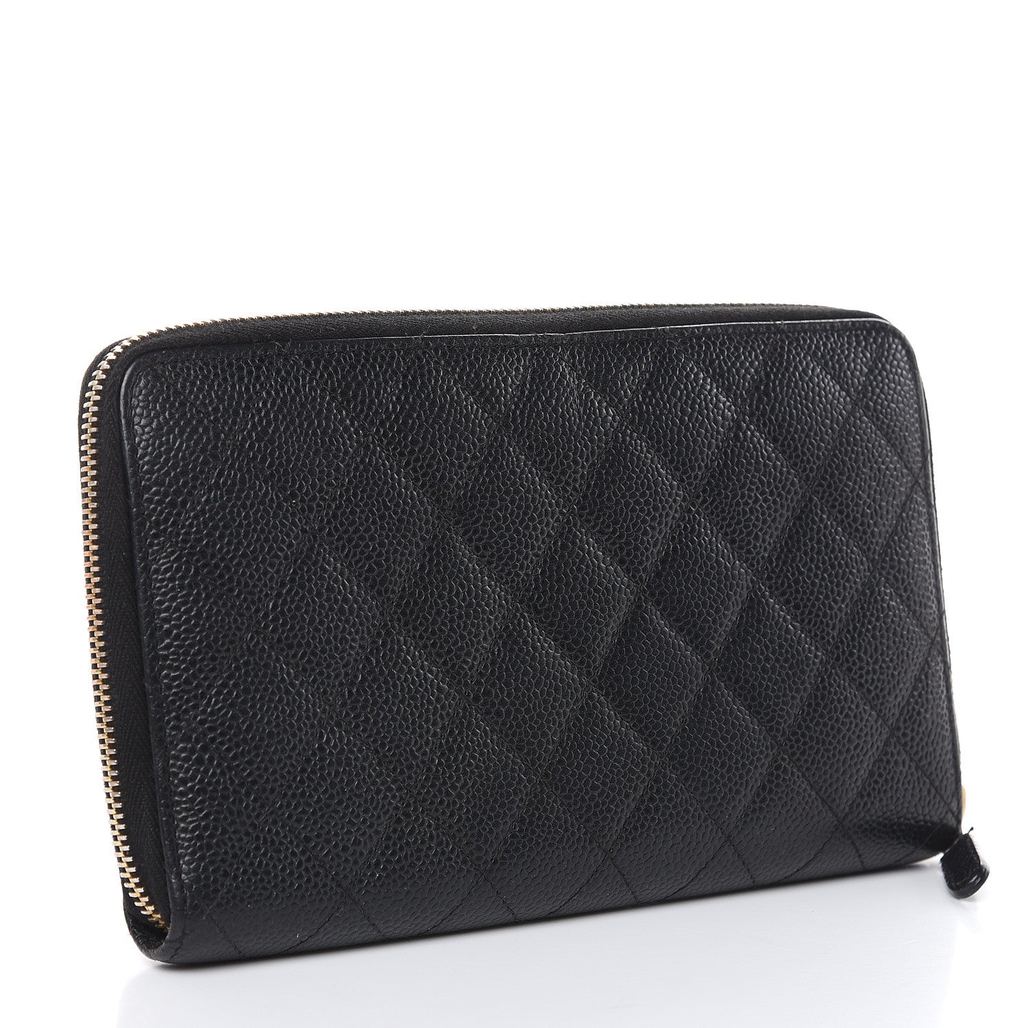Chanel Caviar Quilted Large Zip Around Organizer Wallet Black 3 of 11