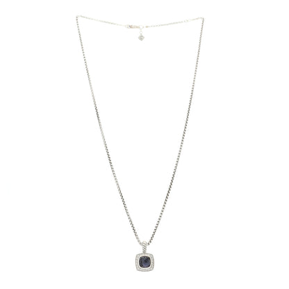 David Yurman Sterling Silver Diamond Black Orchid 7mm Petite Albion Pendant Necklace 3 of 6