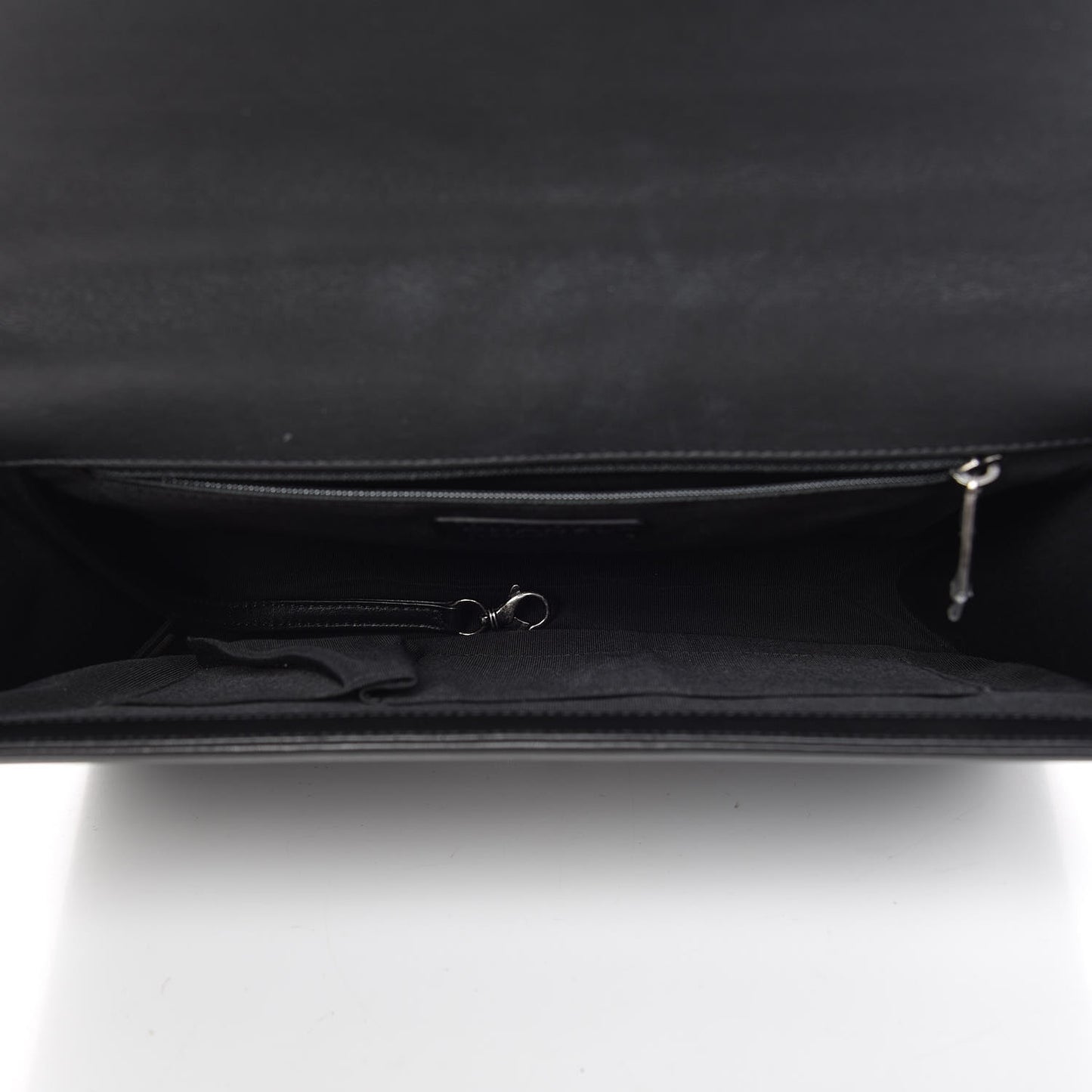 Calfskin Quilted Large Boy Flap Black