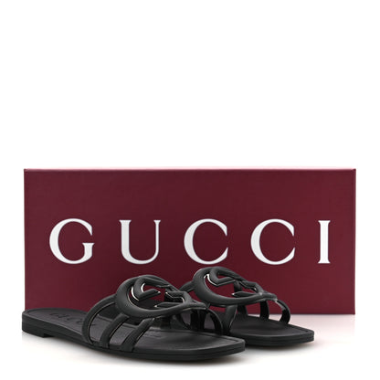 Gucci Rubber Interlocking G Womens Slide Sandals 36 Black 36 Black 13 of 13