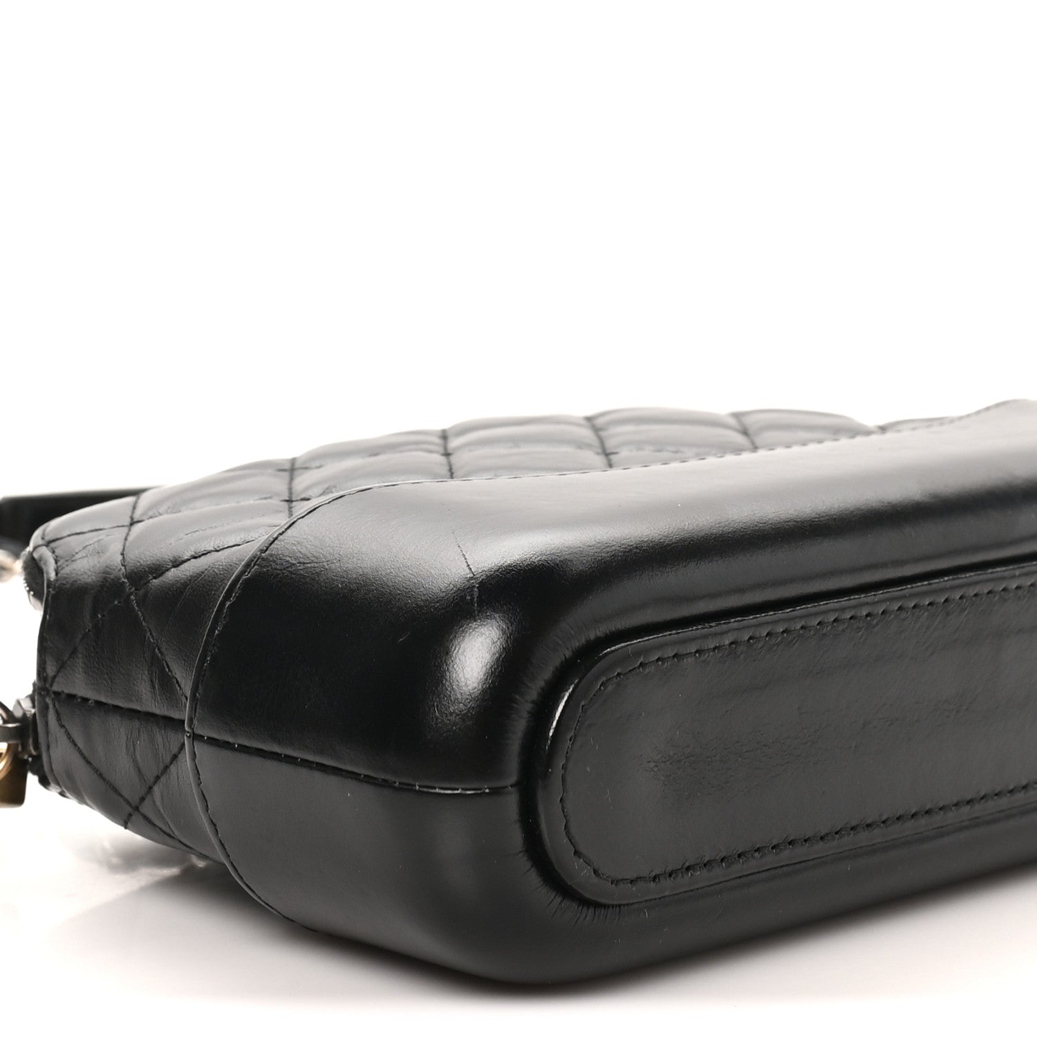 Chanel Aged Calfskin Quilted Small Gabrielle Clutch With Chain Black 8 of 10