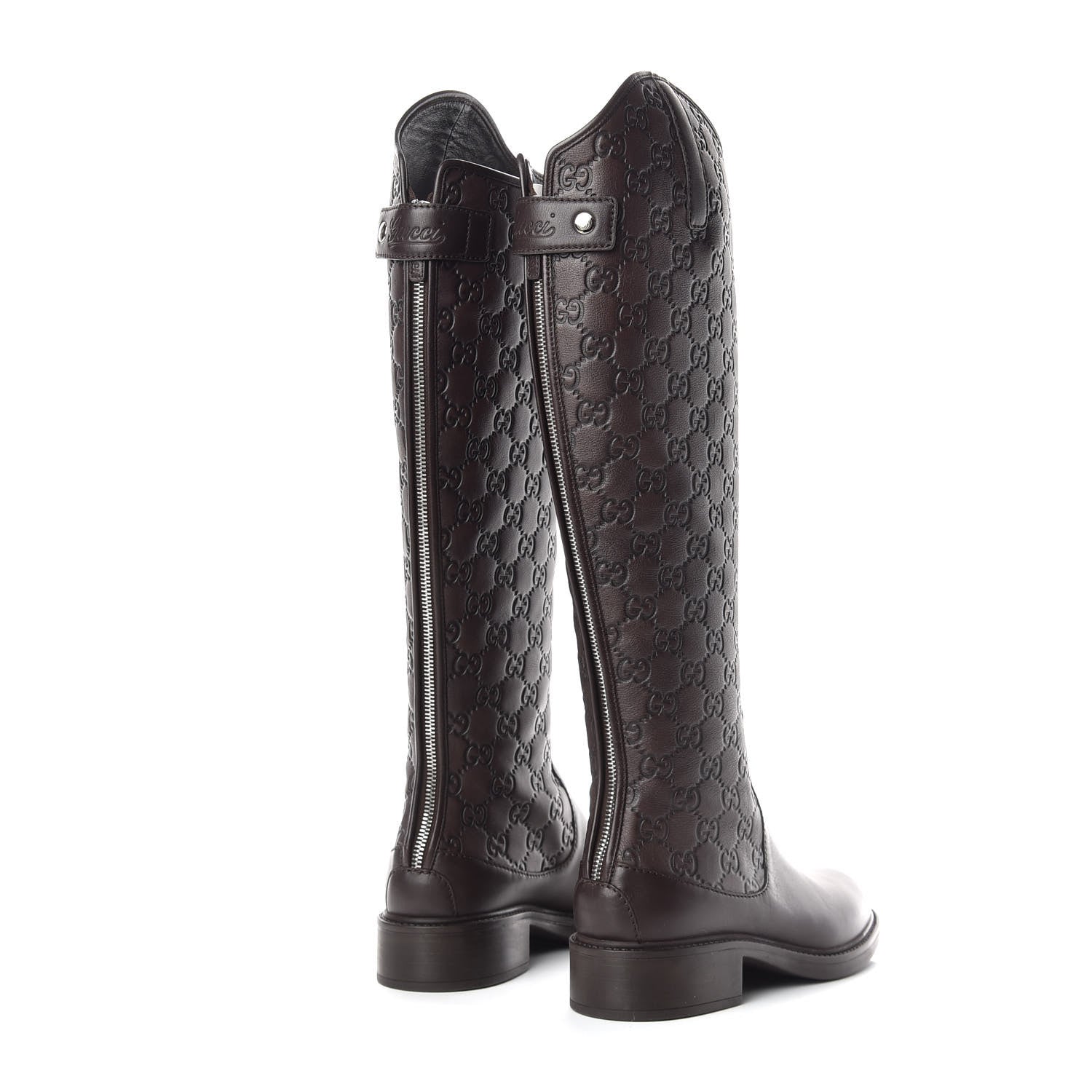 Gucci Guccissima Calfskin Miro Soft Knee High Riding Boots 36 Chocolate 4 of 10