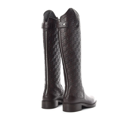 Gucci Guccissima Calfskin Miro Soft Knee High Riding Boots 36 Chocolate 4 of 10