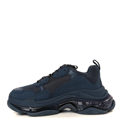 Balenciaga Fabric Mesh Clear Sole Fluo Mens Triple S Sneakers 40 Ombre Blue 1 of 10