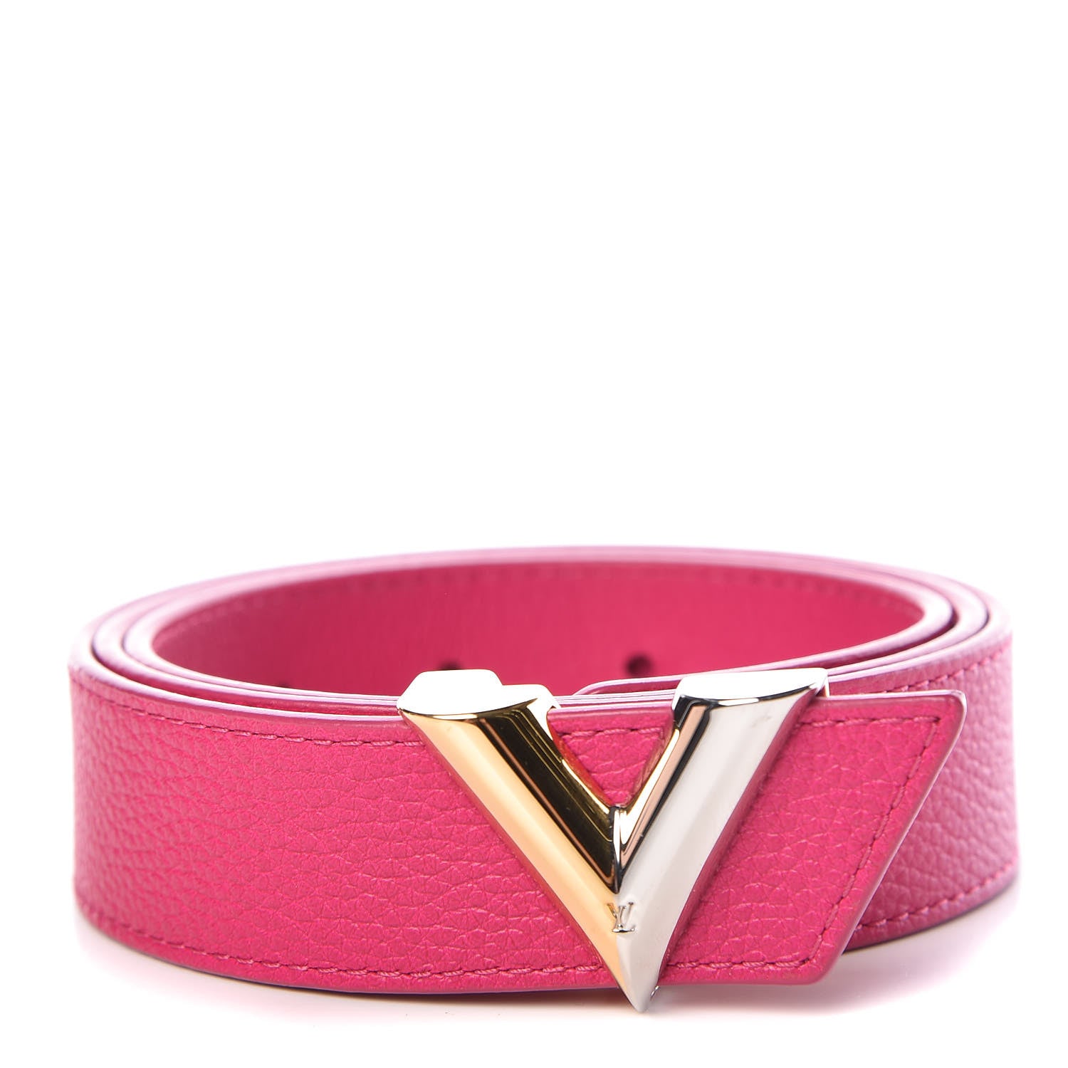 Louis Vuitton Taurillon Calfskin Essential V 30mm Belt 85 34 Fuchsia 1 of 9