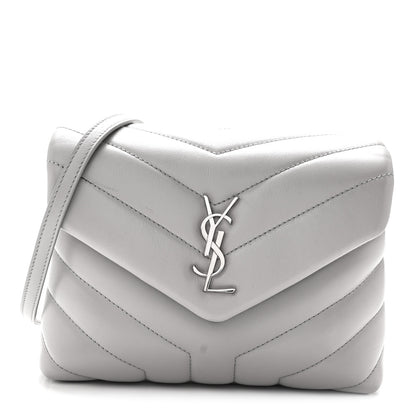 Saint Laurent Calfskin Y Quilted Monogram Toy Loulou Satchel Granite 1 of 10