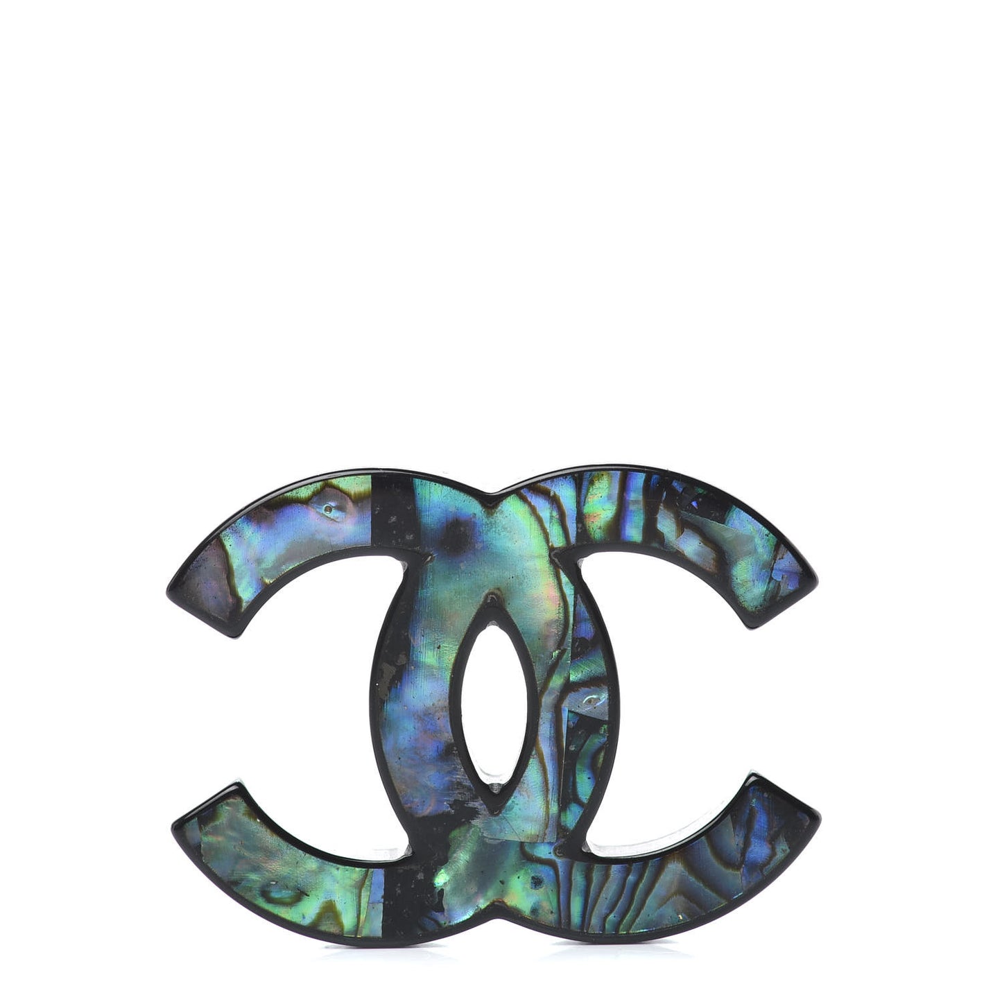 Resin Abalone CC Brooch Black