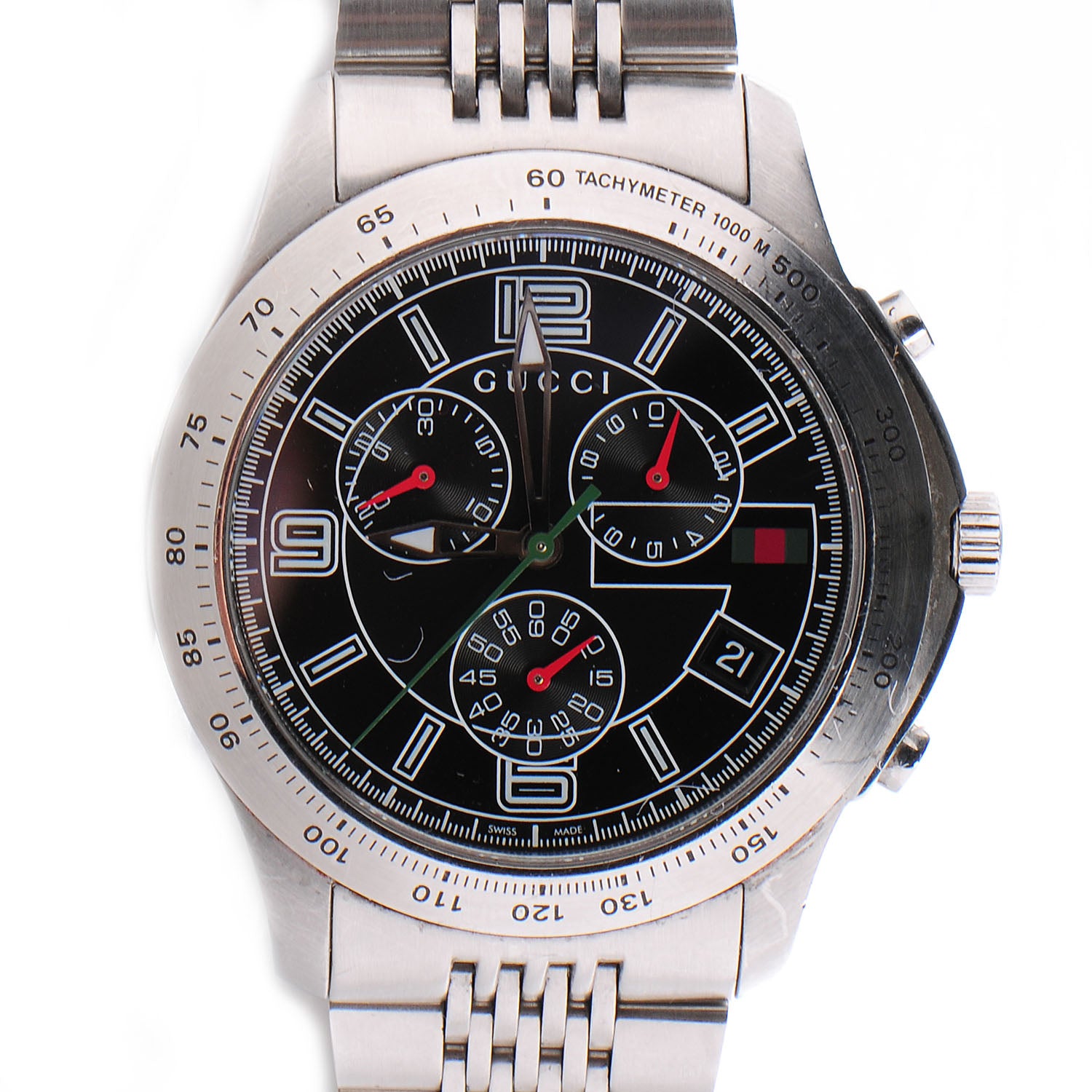Gucci Stainless Steel 46mm G-Timeless Chronograph Quartz Watch Black 1 of 5