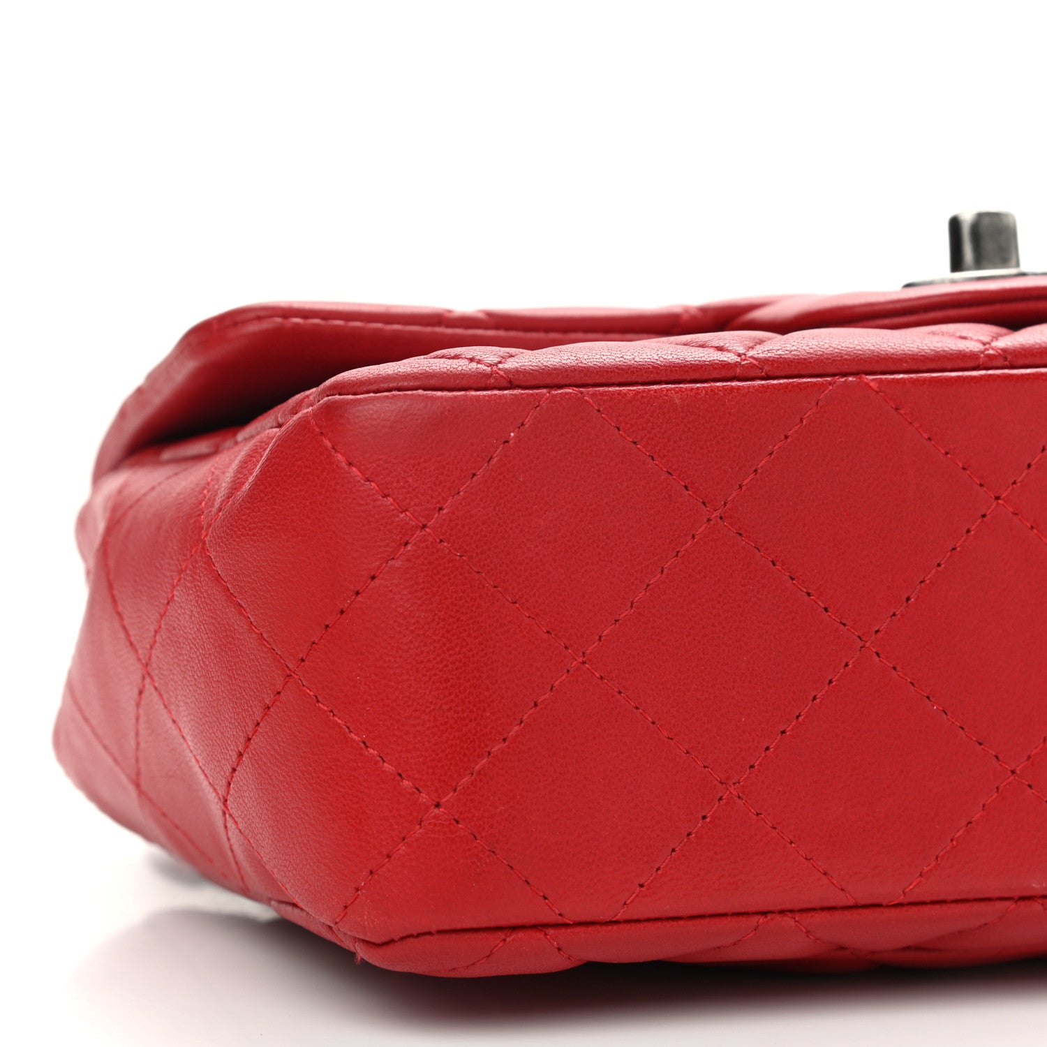 Chanel Lambskin Quilted Mini Rectangular Flap Red 9 of 11