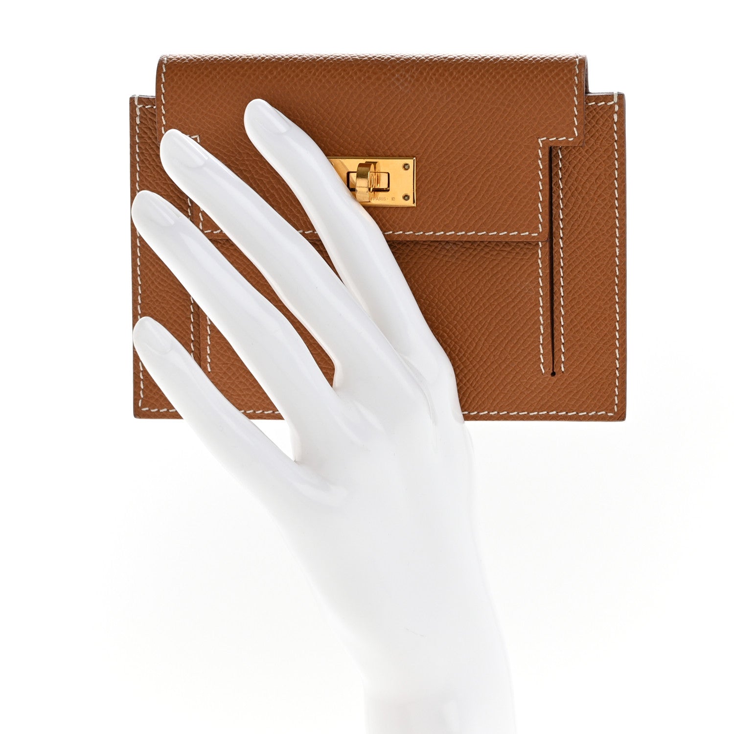 Hermes Epsom Kelly Pocket Compact Wallet Gold 2 of 9