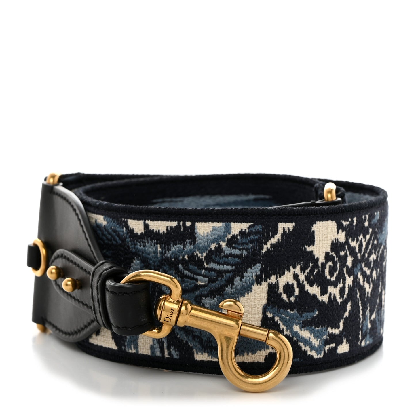 Canvas Embroidered Palm Tree Shoulder Strap Blue Multicolor